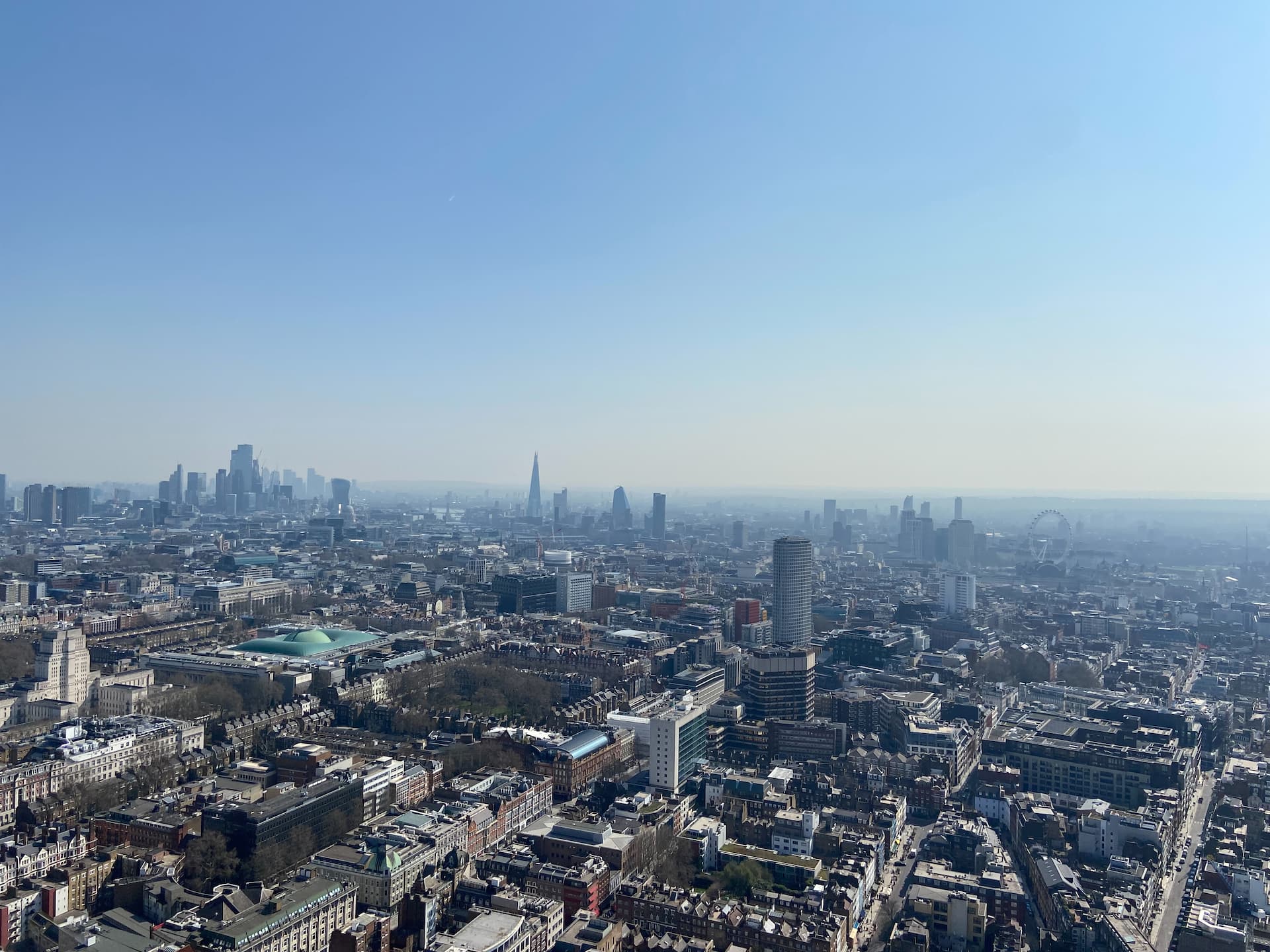 City skyline with visible air pollution haze